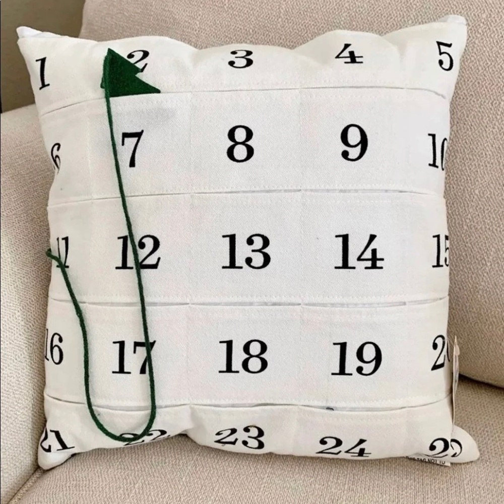 Advent calendar decorative pillow